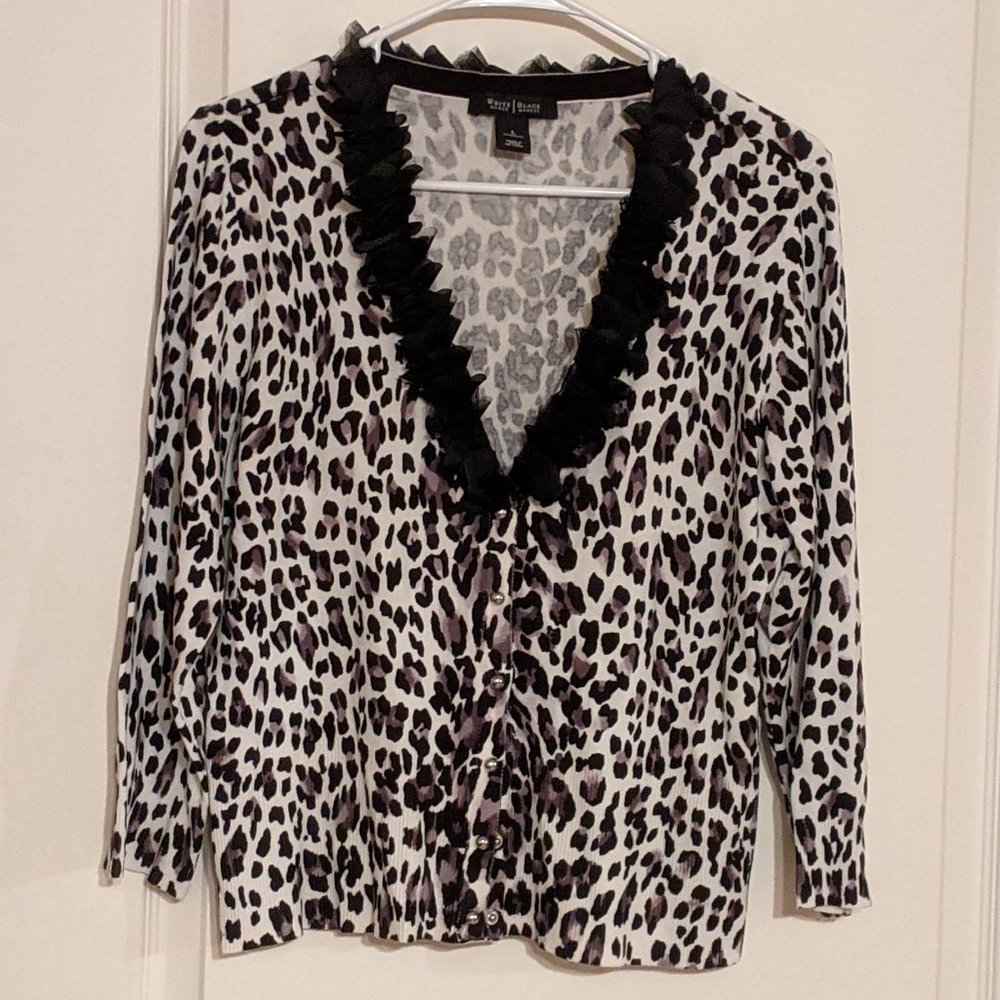 Leopard Print Ruffle Cardigan